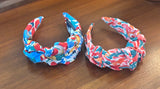 Blue or Red Knot Floral Headband