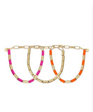 14K Gold Flash Plated Stretch Bead Bracelet