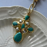 Turquoise Cross Necklace