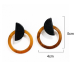 Brown Circle Earrings