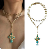 Turquoise Cross Necklace