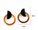 Brown Circle Earrings