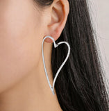 Silver Heart U Earrings
