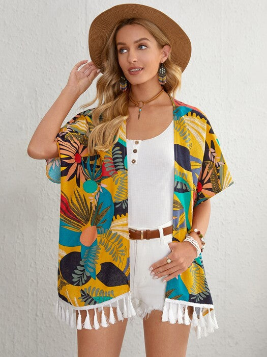 Tropical Fringe Cover Up