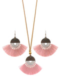 Pink Tassel Jewelry Set