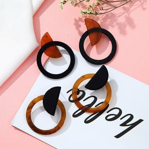 Brown Circle Earrings