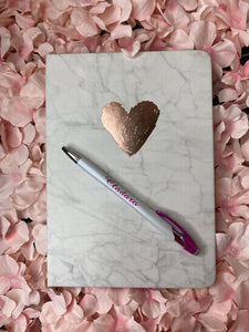 Notebook With Rosegold Design & Pen