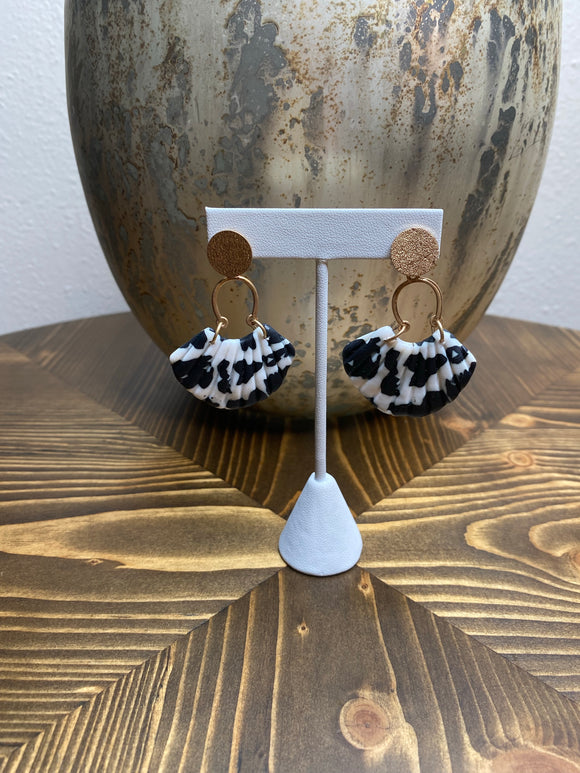 B&W Fan Earrings